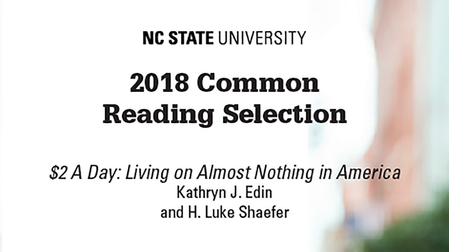 2018 Common Reading selection
