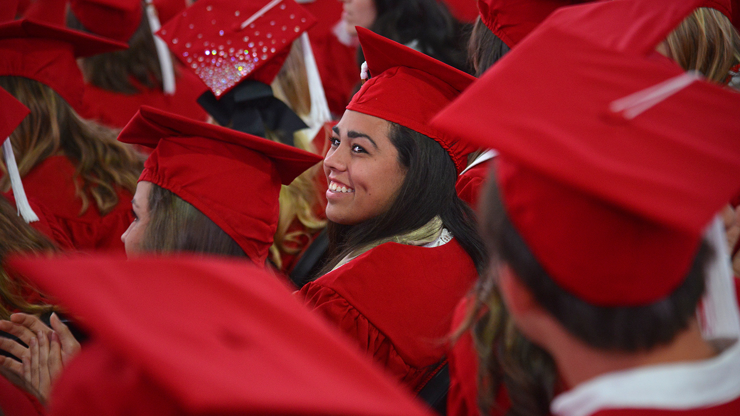 students at commencement