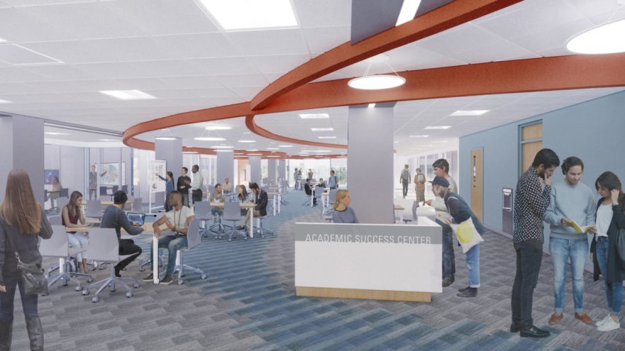 Rendering of new Academic Success Center in D.H. Hill Jr. Library.