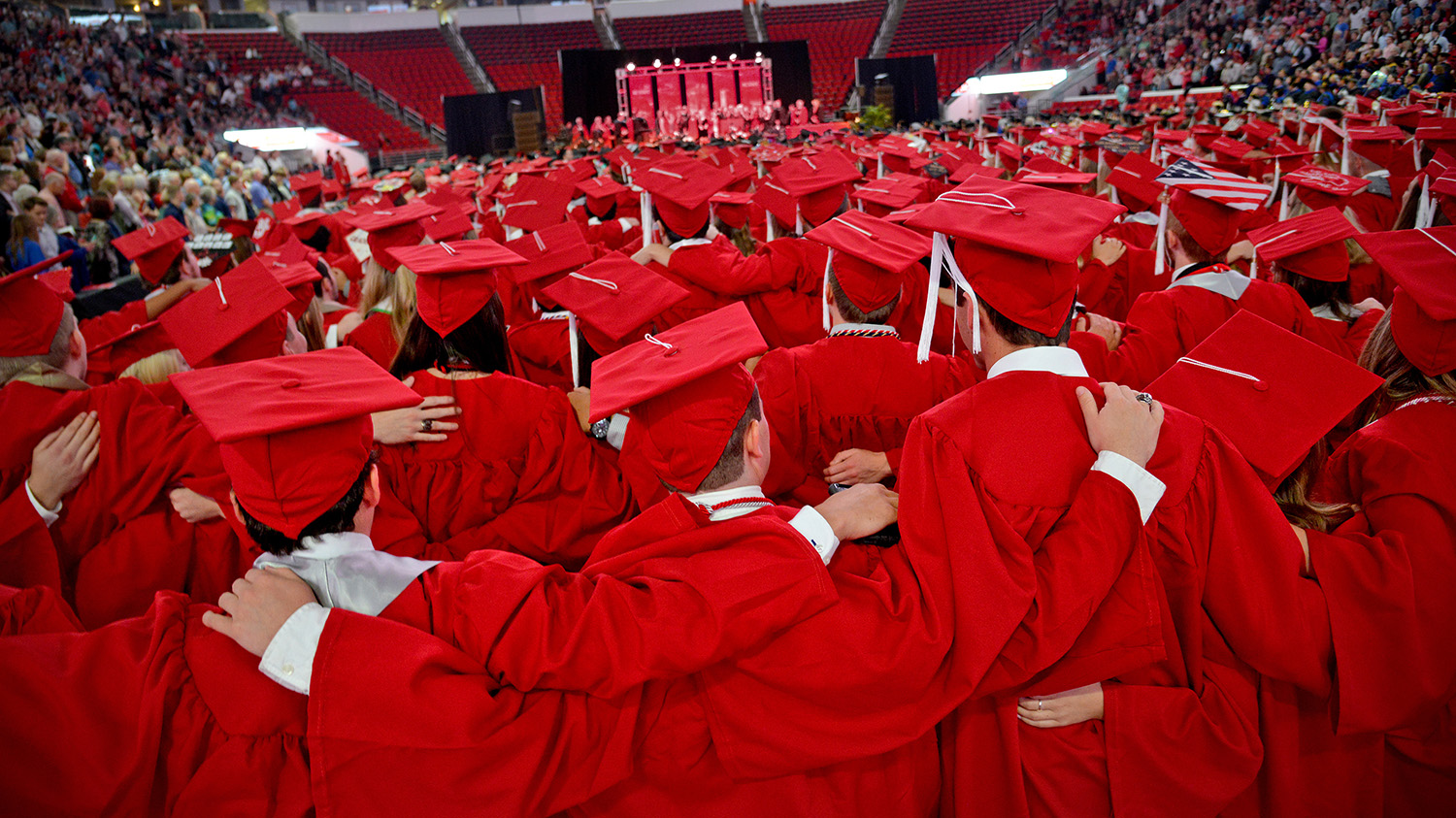 students at commencement