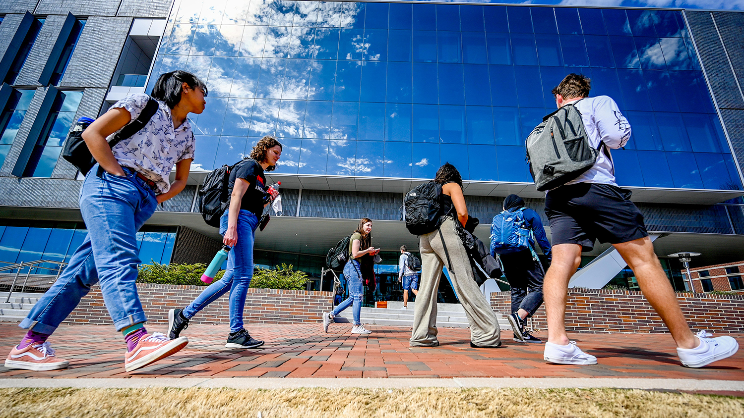 Students walking on centennial campus