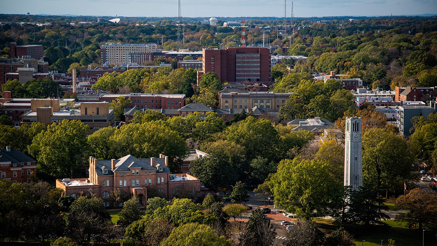 aerial view of NC State campus