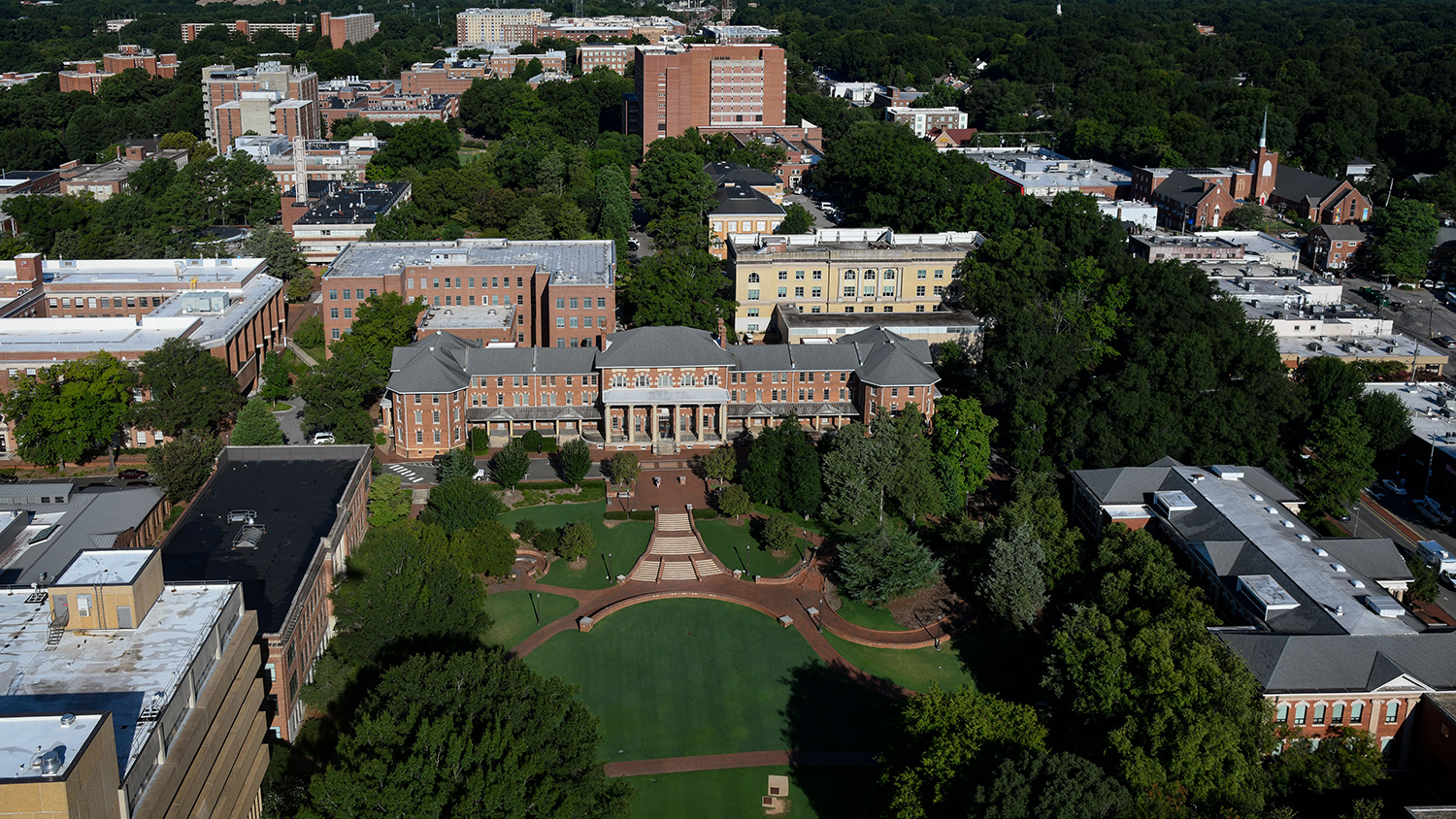 NC State main campus aerial view