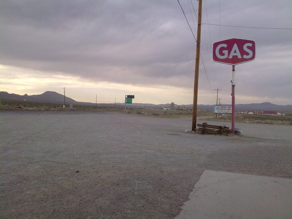 "GAS" sign in the desert