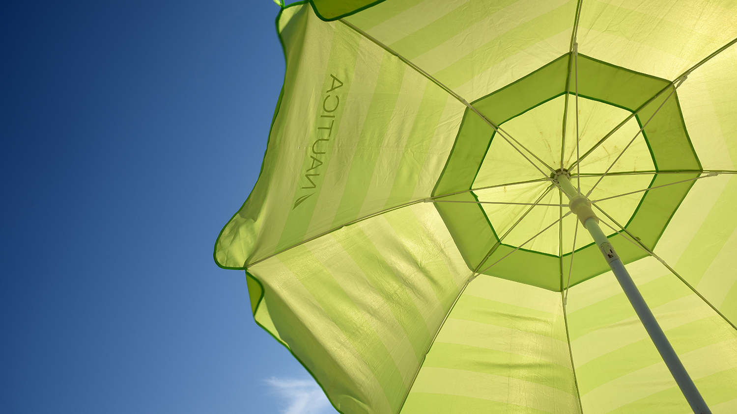 Beach umbrella protects beachgoers from the sun at Atlantic Beach.