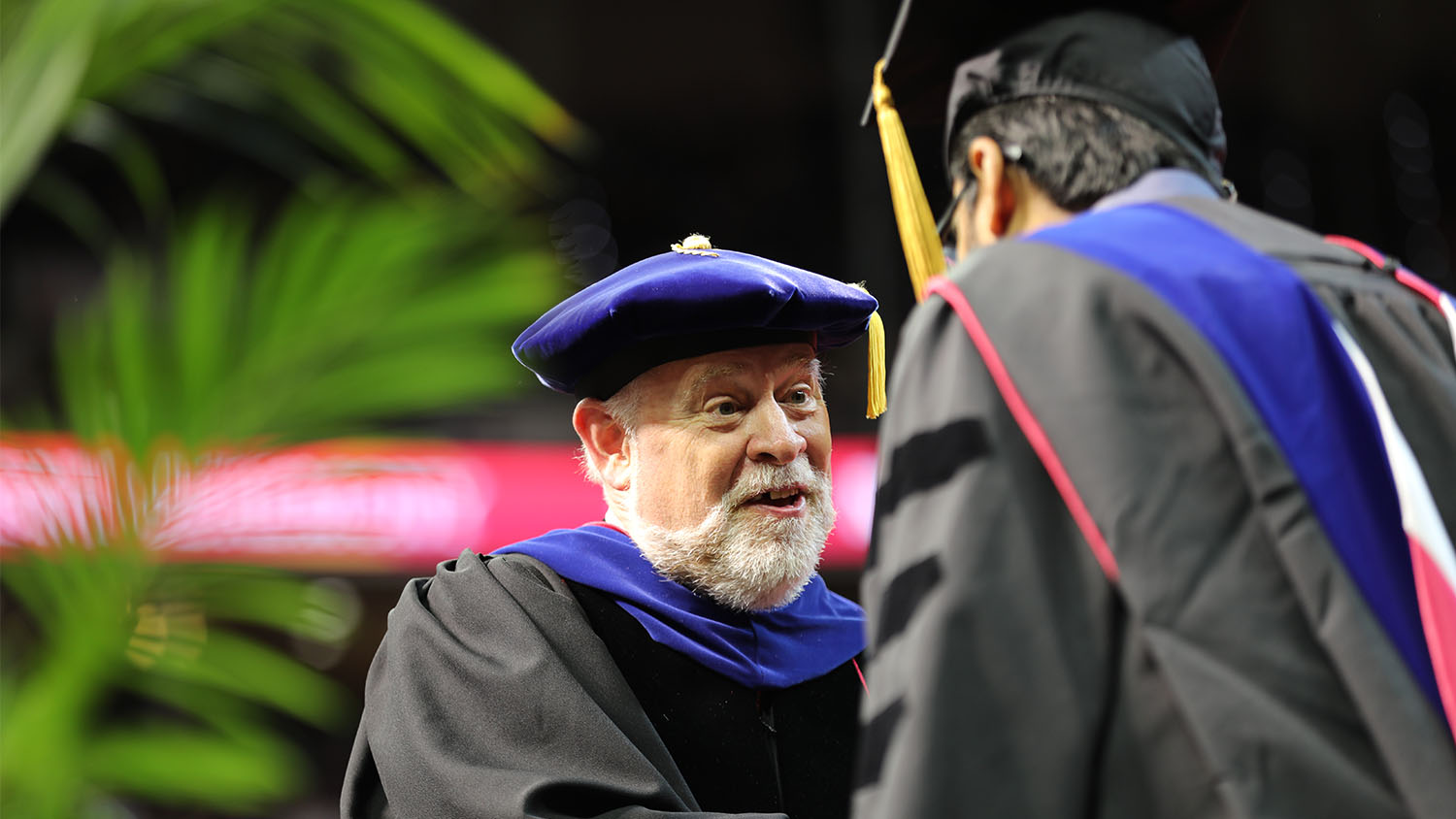 Dean Peter Harries of the Graduate School at NC State at graduation